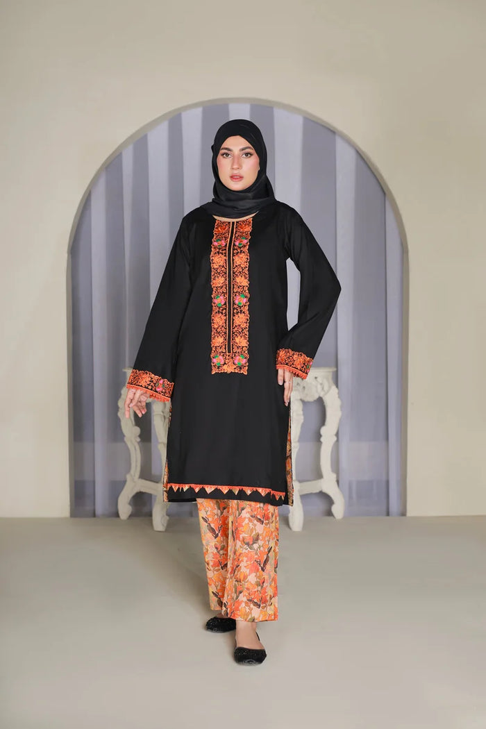 Black Flame Kurta Set