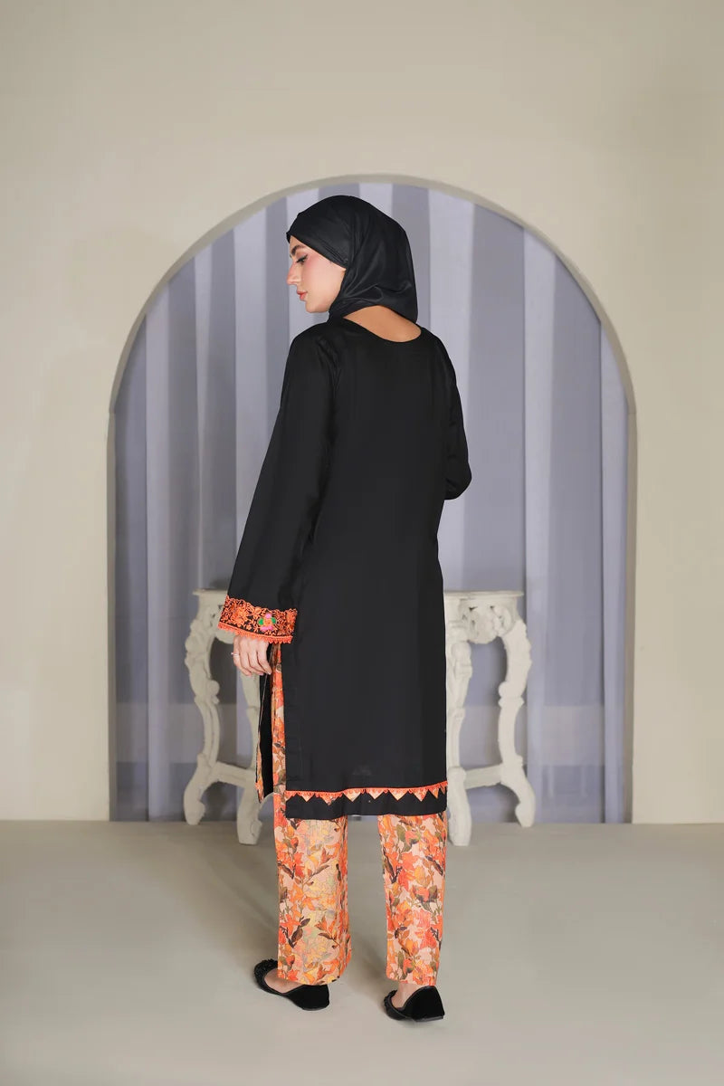 Black Flame Kurta Set by Bint-e-Habib - Rang-e-Noor Summer Collection 26 image 2