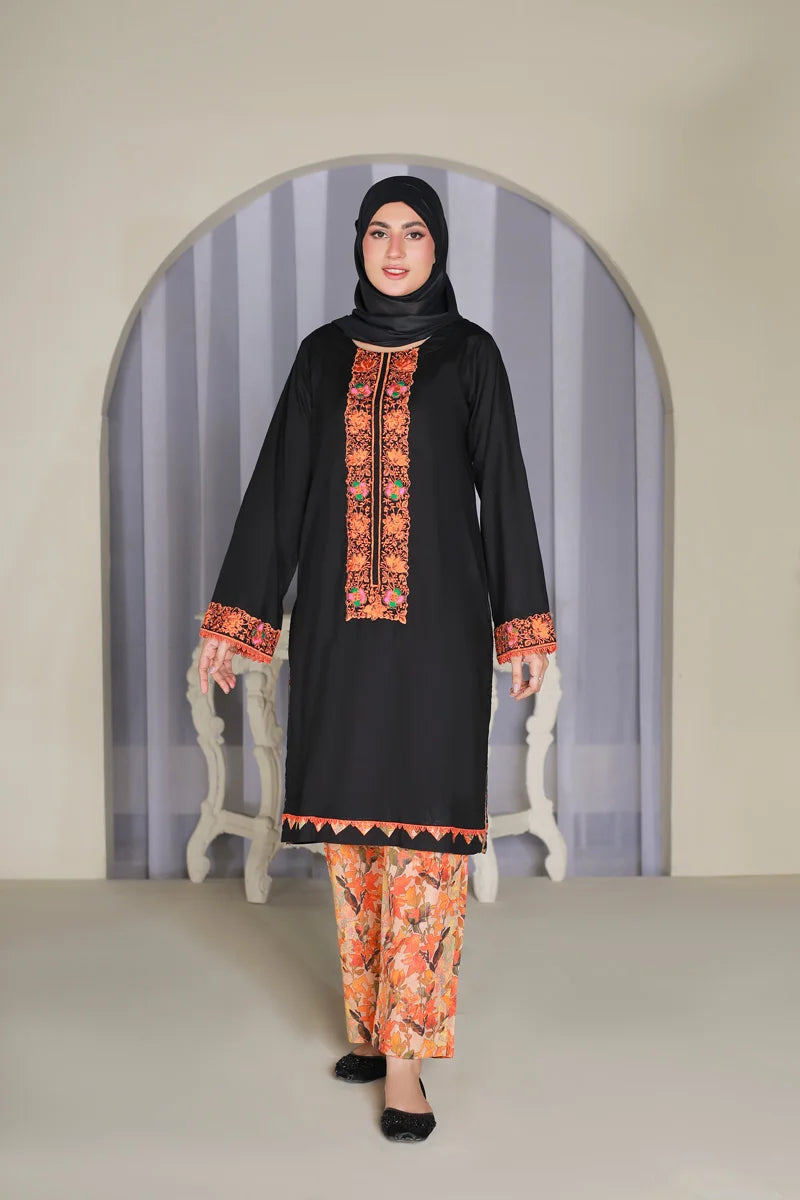 Black Flame Kurta Set by Bint-e-Habib - Rang-e-Noor Summer Collection 26 image 4