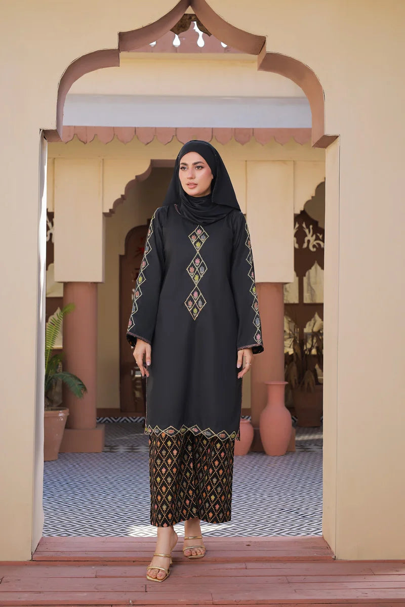 Embroidered Kurta with Printed Palazzos by Bint-e-Habib - Rang-e-Noor Summer Collection 26 image 1