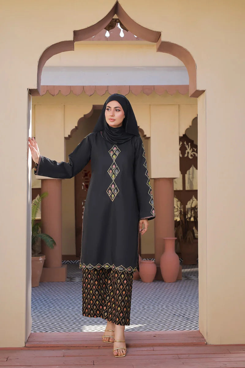 Embroidered Kurta with Printed Palazzos by Bint-e-Habib - Rang-e-Noor Summer Collection 26 image 2