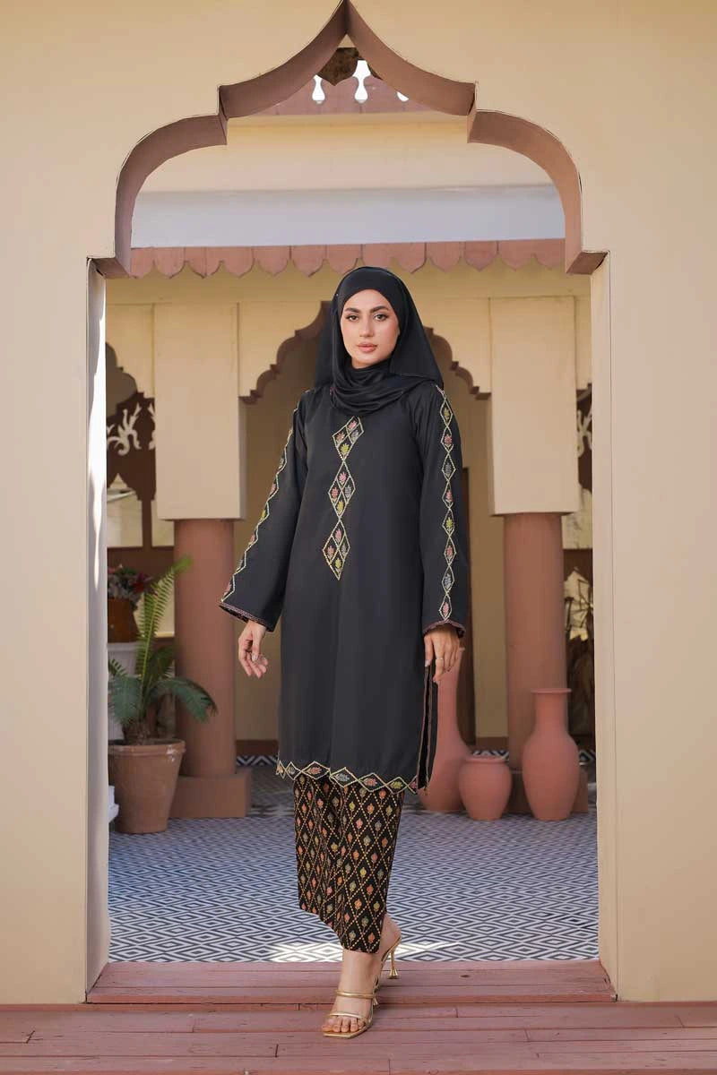 Embroidered Kurta with Printed Palazzos by Bint-e-Habib - Rang-e-Noor Summer Collection 26 image 3