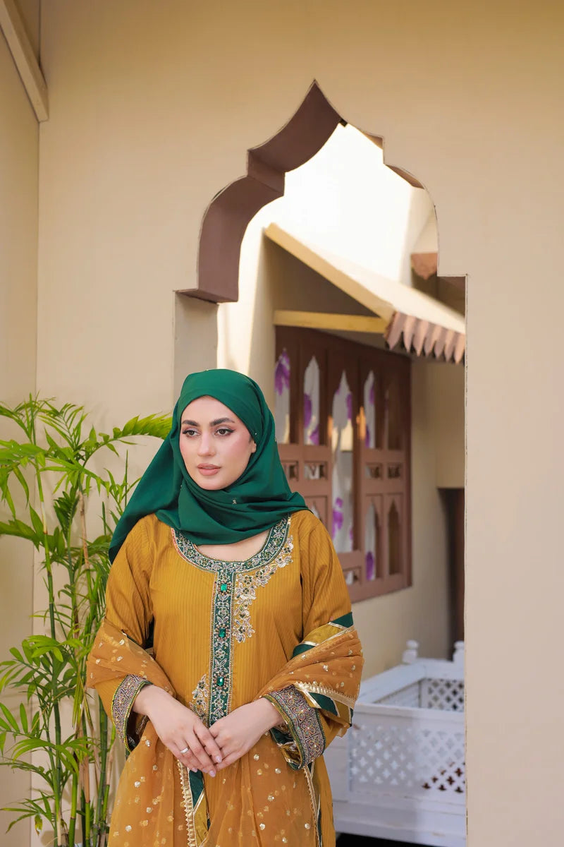 Golden Zest Ensemble by Bint-e-Habib - Rang-e-Noor Summer Collection 26 image 6