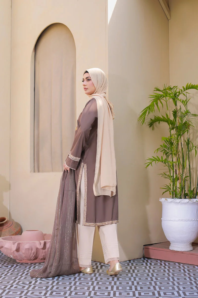 Mocha Grace Ensemble by Bint-e-Habib - Rang-e-Noor Summer Collection 26 image 2