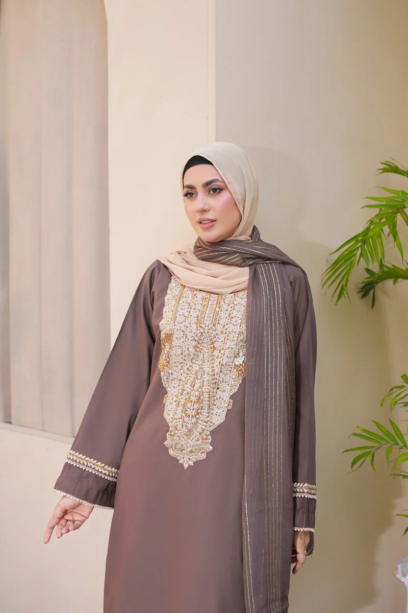 Mocha Grace Ensemble by Bint-e-Habib - Rang-e-Noor Summer Collection 26 image 3