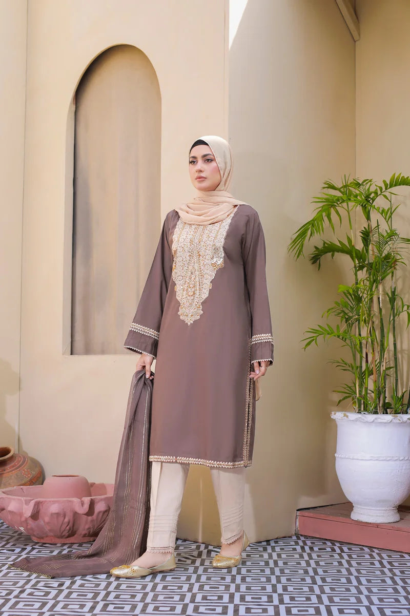 Mocha Grace Ensemble by Bint-e-Habib - Rang-e-Noor Summer Collection 26 image 6