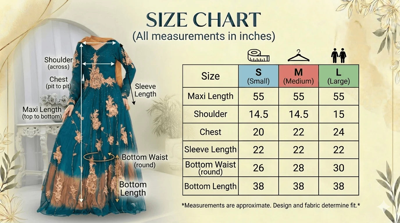 Size guide for Range Zamurd