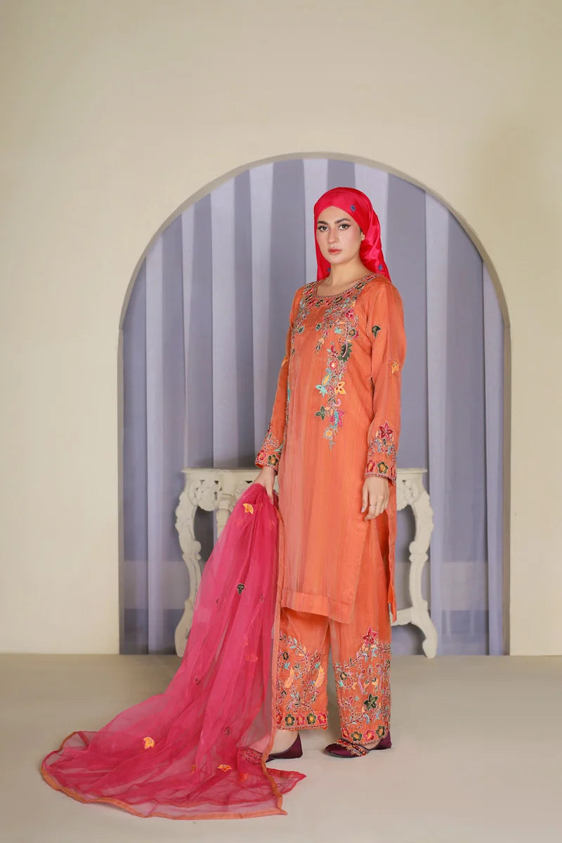 Raqs e Bahar Orange Elegance