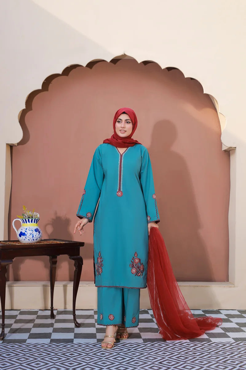 Royal Teal Elegance by Bint-e-Habib - Rang-e-Noor Summer Collection 26 image 1