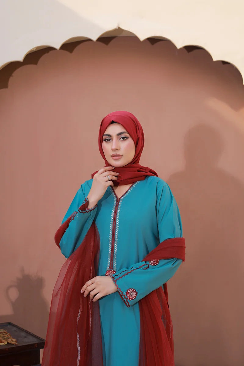 Royal Teal Elegance by Bint-e-Habib - Rang-e-Noor Summer Collection 26 image 5