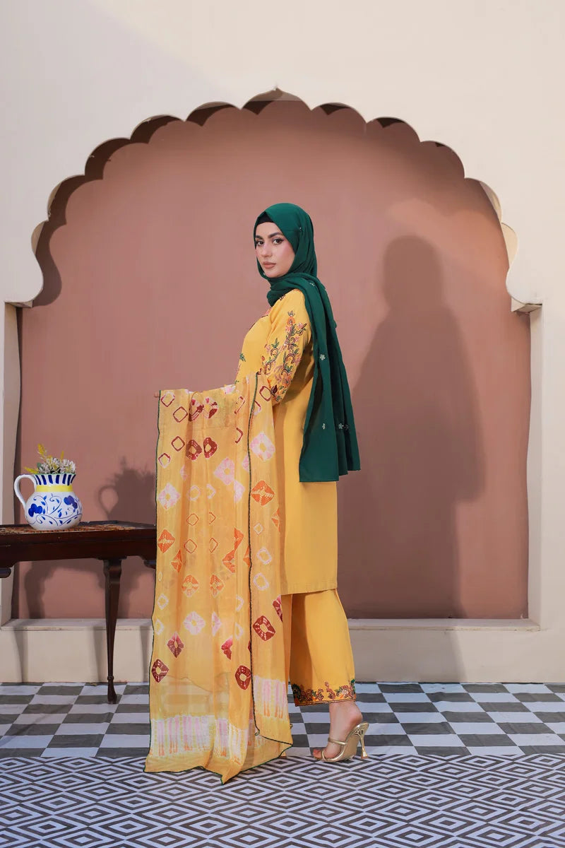 Sunflower Bloom Ensemble by Bint-e-Habib - Rang-e-Noor Summer Collection 26 image 2