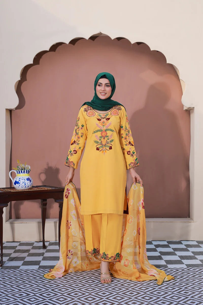 Sunflower Bloom Ensemble by Bint-e-Habib - Rang-e-Noor Summer Collection 26 image 3